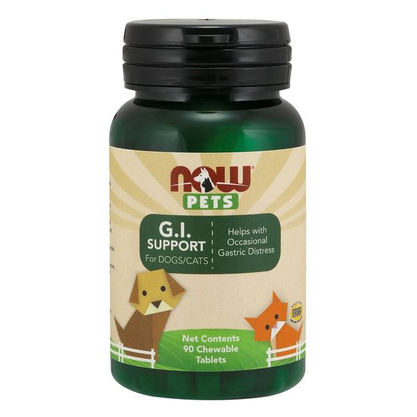 NOW Foods G.I. Support (Probiotics) for Dogs & Cats, 90 Chewable Tablets