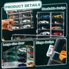Model Car Diecast Display Case 1:64 Scale 8 Car Compartment with Locking Latch