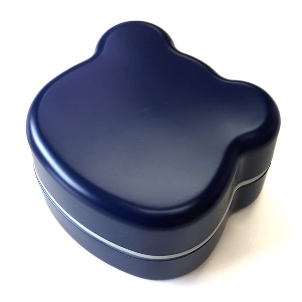 Kirsch Blute KB3 Bear Shaped 2-Tier Lunch Box, Plain, Navy
