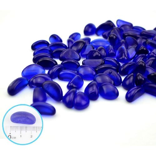 Gorgeous Aquarium Decorated with Aquarium Decorations Glass Beads Aquarium, 1LB Enough Decorative Gravel Rock Gravel Pebbles gem (Dark Blue)