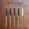 Anterique BP2-NB Permanent Ballpoint Pen, 0.5, Brass, Navy Blue
