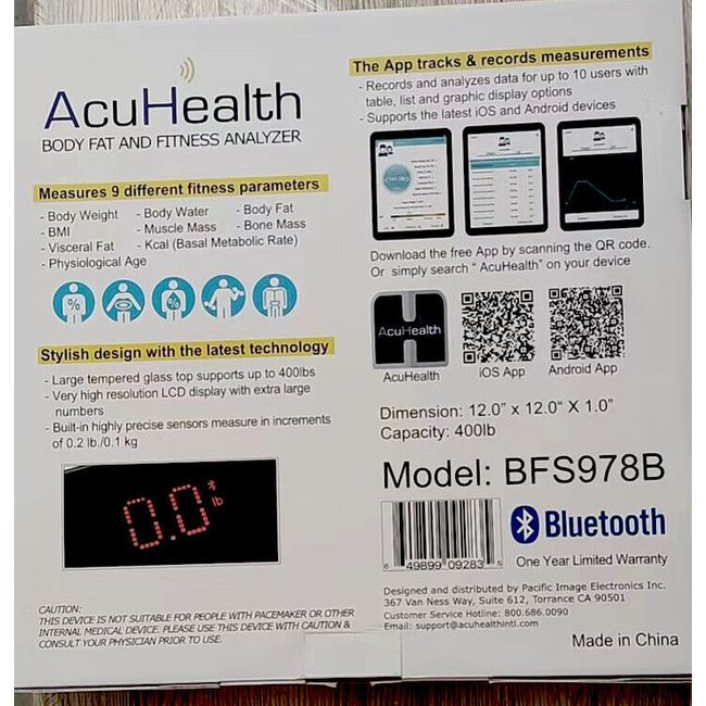 AcuHealth Body Fat Scale and Fitness Analyzer