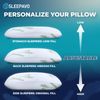Adjustable Memory Foam Pillow Queen 2 Pack Cooling Gel Bed Pillow All Sleepers