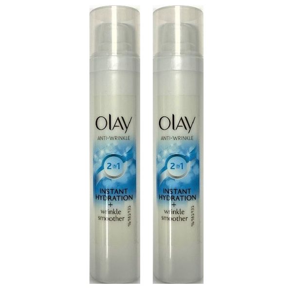 Olay Anti-Wrinkle Instant Hydration + Wrinkle Smoother, 1.7 oz (2 Pack)