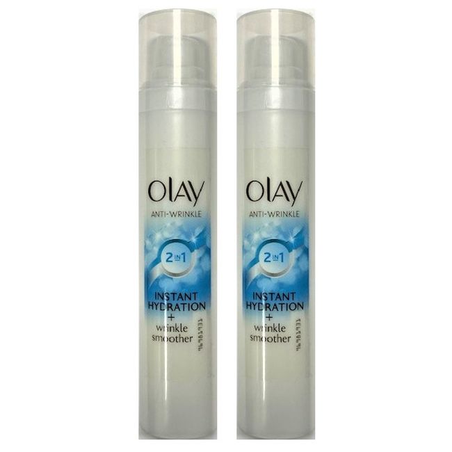 Olay Anti-Wrinkle Instant Hydration + Wrinkle Smoother, 1.7 oz (2 Pack)