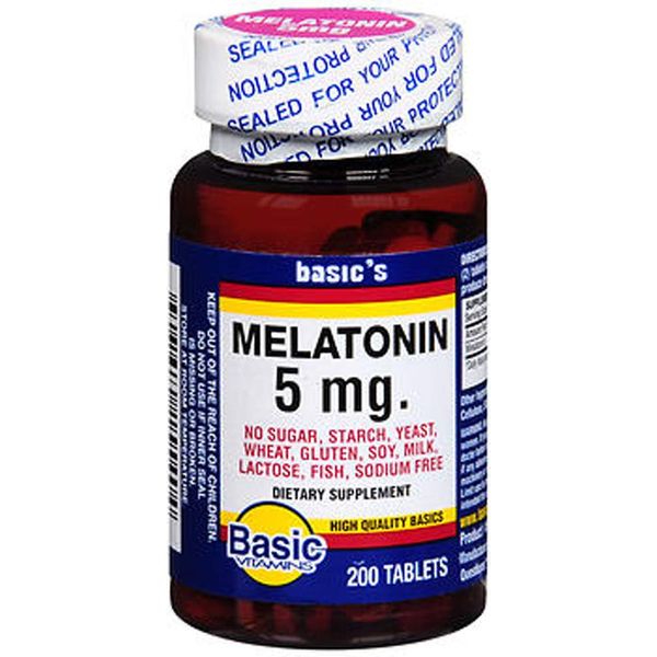 Basic Vitamins Melatonin 5 mg Tablets - 200 ct