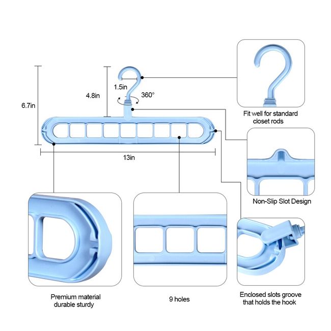 Magic Clothes Hangers Space Saving Hangers Closet Multi-Port Support  Clothing Hanger Organizer Hook Storage Hangers Drying Rack