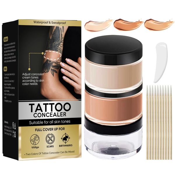 Tattoo Cover Up Makeup Waterproof, Tattoo Concealer Full Coverage, Natural Tattoo Makeup Cover Body Makeup for Scars