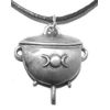 Triple Moon Witchcraft Wiccan Cauldron Pewter Pendant