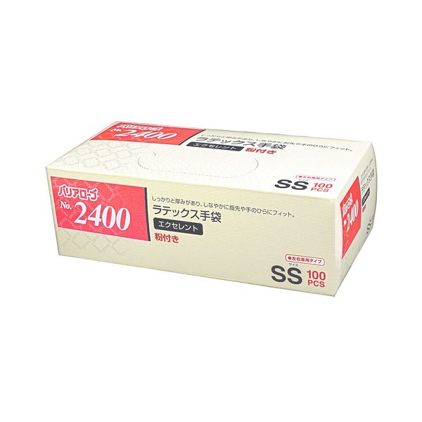 Barrier Robe Latex Gloves, Excellent Powdered, SS 100 Count