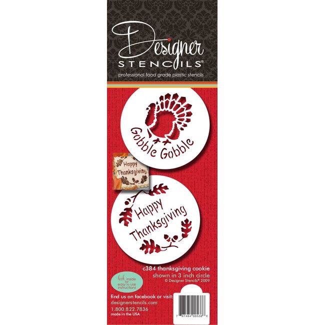 Designer Stencils Thanksgiving Cookie Set, Beige/semi-transparent