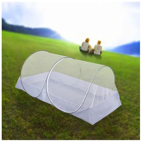 Mengersi Mosquito Net Foldable Pop Up Travel Tent,Bed Canopy Camping Mosquito Net for Travel Bedroom and Outdoor Trip,Twin Size Bed (Gray)