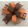 10' Fall Plaid Wreath Bow, Fall Farmhouse Bow, Fall Lantern Bow - Handmade