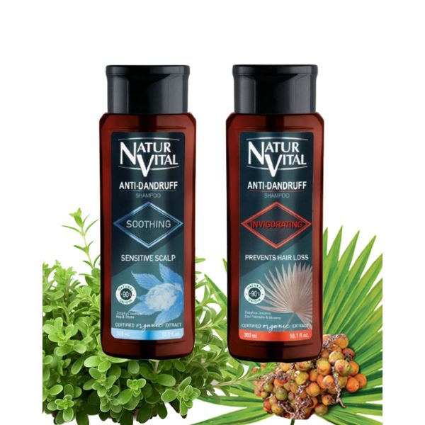 2-Pack Anti-Dandruff For Men Soothing & Invigorating Shampoo's 300ml (Each one)