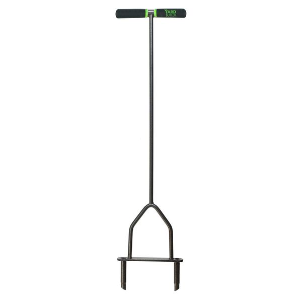 Yard Butler Lawn Coring Aerator Dethatching Turf Plug Core Aeration Tool - Gray