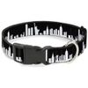 Buckle-Down 6-9" New York Solid Skyline Black/White Plastic Clip Collar, Narrow Small