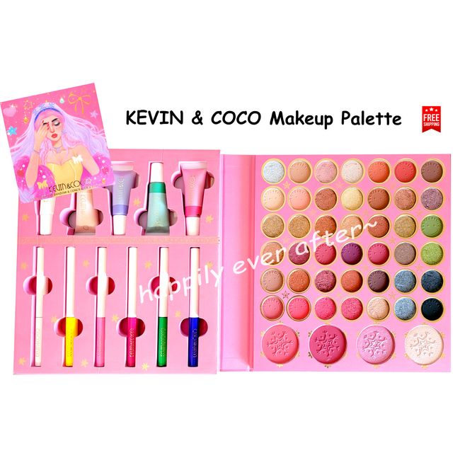 Kevin & Coco Makeup Palette- Eyeshadow, Concealer, Eyeliner, Highlighter palette