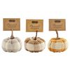 Mud Pie, Gray, Pumpkin Placecard Holder, 1 3/4" x 2 1/2" Dia