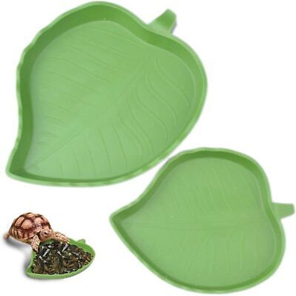 2 pack Leaf Reptile Food and Water Bowl for Pet Aquarium Ornament Terrarium...