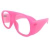 OVERSIZE EXAGGERATED Classic Retro Clear Lens EYE GLASSES Super Thick Pink Frame