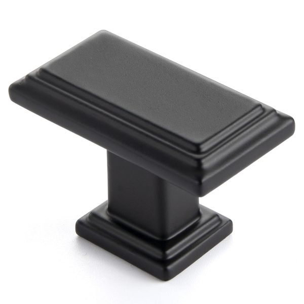 Ravinte Black Cabinet Knobs 15 Pack Knobs for Cabinets and Drawers Rectangular Kitchen Drawer Pulls and Matte Black Closet Door