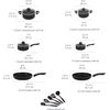 Non-Stick Cookware 15-Piece Set, Includes Pots, Pans and Cookware, Black