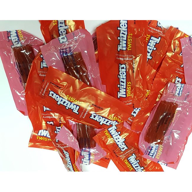 Twizzlers Twists Strawberry Flavored Wrapped Candy 2 Pound Bag - Individually Wrapped