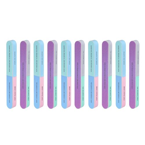 sourcing map 10pcs Nail Buffers, 7 Way Nail Sanding Blocks, 120/240/600/3000/6000 Grit Nail Buffing Polishing Blocks Professional Nail Polisher Set for Acrylic and Natural Nails