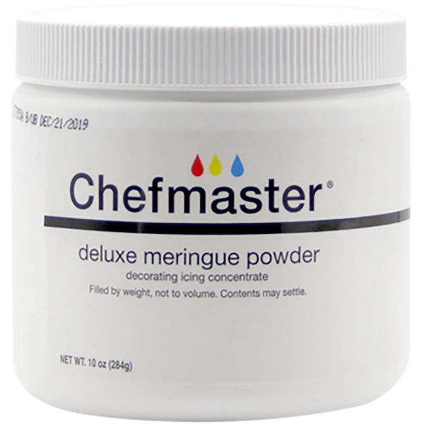 Chefmaster - Meringue Powder - Eggwhite Substitute - 10oz - Create Delicious Dessert Toppings, Stabilize Icing and Meringue - Made in the USA