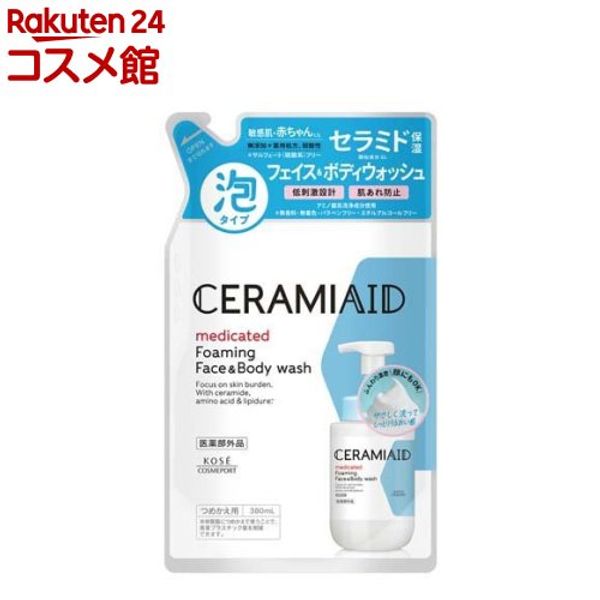 Ceramiaid Medicated Face &amp; Body Wash Refill (380ml) [Sensitive skin, additive-free, lasting moisture]