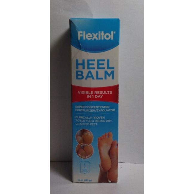 Flexitol Heel Balm 3 Oz Tube Rich Moisturizing Exfoliating Foot Cream