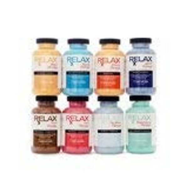 Rx Luxury Epsom Salts for Spa, Bath Aromatherapy - Relax Spa & Bath - Bundle of 8, 19oz Bottles, Natural Epsom Salts Infused with Vitamins, Minerals, Essential Oils, For Aches, Swelling, Stress Relief