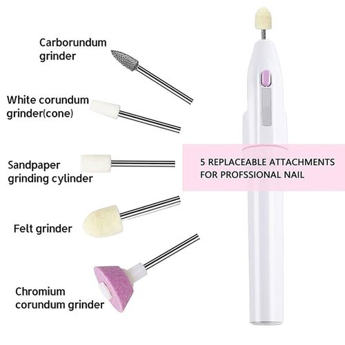 Electric Nail Files Set, 5 in 1 Electric Manicure Pedicure Grinding Polishing Set, Nail Drill Set for Personal Finger Toe Nail Care