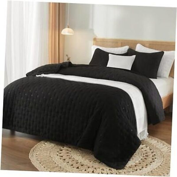 Lightweight Quilt Sets Twin Size, Soft & Twin/Twin XL (68"x90") Black