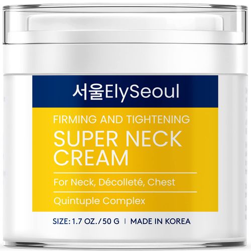 Super Neck Firming Cream Neck Tightening for Neck Décolleté Chest - Reduces the Look of Neck Lines with Quintuple Complex, Peptides Niacinamide Hyaluronic Acid Vitamin E Shea Butter - Korean Skin Care