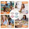 WEELOO Snack Containers Lunch Box, Lunchable Container with 4 Compartments and 4 Forks, Snackle Boxes Container Stackable and Reusable Lunch Snack Containers Storage Box