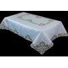 54x72" Rectangle Embroidered Floral Rose Polyester Fabric Tablecloth 6 Napkins
