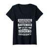 Womens Bartending Bartender Sobering Experience Barman Barkeeper V-Neck T-Shirt