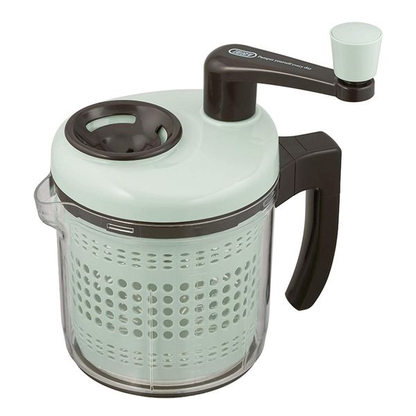 Toffy K-HC3-PA 3-Way Salad Spinner, K-HC3 (Pale Aqua), 3-Way Salad Spinner, Chopper, Blender, Manual, Draining, Chopping, Mixing, Whisking, Retro, Cute