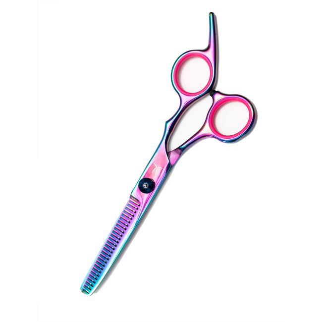 FARRAY Hair Cutting Scissors Thinning Shears，6.5 Inch Professional Stainless Steel Barber Hair Scissors，for Both Salon and Home Use (Aurora color)