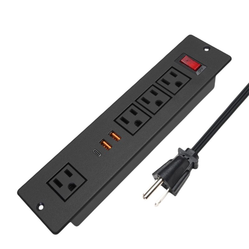 20W USB C Recessed Power Strip, Fast Charge Flush Mount Furniture ...