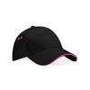 Beechfield Unisex B015CBLK-LGR Ultimate 5-Panel Sandwich Peak Cap - Black, One Size