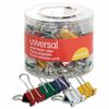 Universal Binder Clips In Dispenser Tub, Small, Assorted Colors, 40/Pack