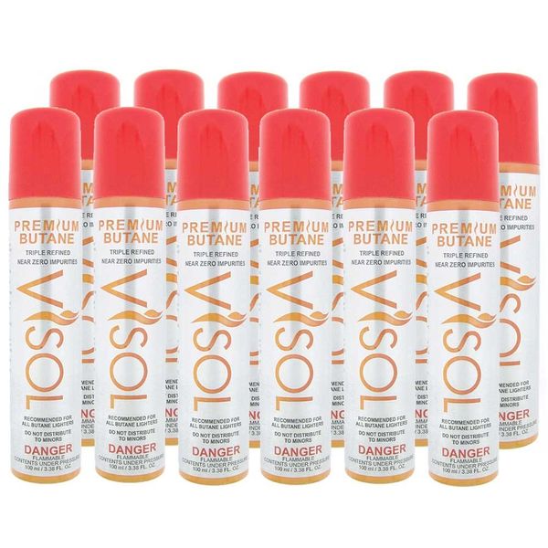 Visol Triple Refined Butane Lighter Refill (12 Can Pack)