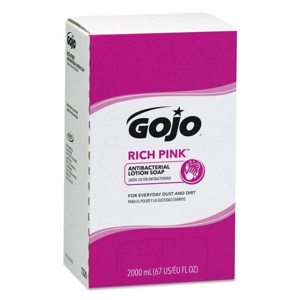 GOJ7220 - Size : 2000 mL - GOJO Rich Pink Antibacterial Lotion Soap - Carton of 4