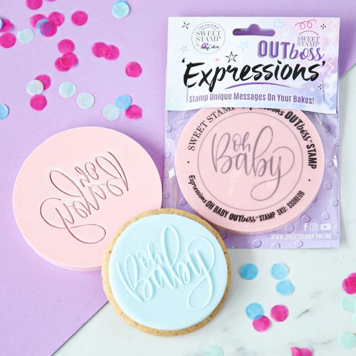 Sweet Stamp by AmyCakes Outboss Plastic Expression Stamp, Oh Baby