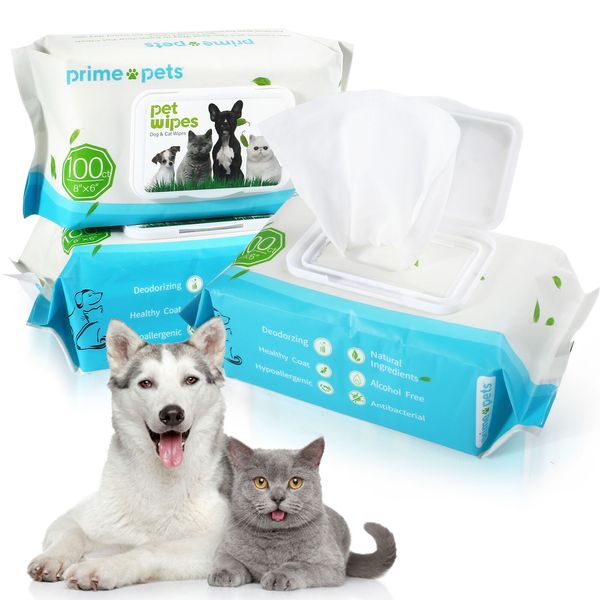 300 pcs Pet Wipes for Dog Puppy Cat Bath Clean Grooming Deodorizing Moisturizing