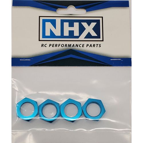 NHX RC Aluminum 17mm Wheel Hex Nuts Blue 4pcs
