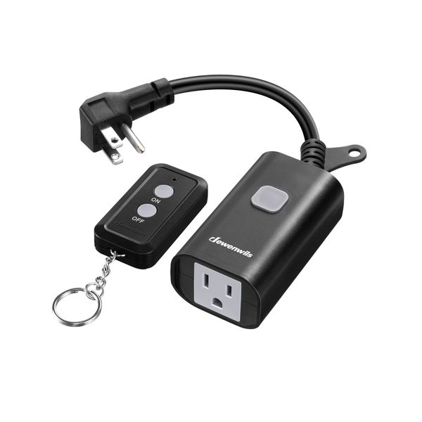 Edishine Outdoor Remote Control Outlet, 15A Wireless Remote Control Switch,