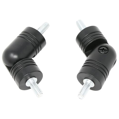 MERIVILLE Hinged Elbow Connector - Designed for Bay Window Curtain Rods or Corner Drapery Rods up to 1-inch Diameter, Black Finish, 2 Pcs